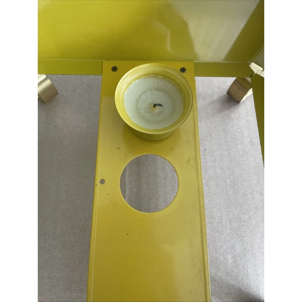 VTG Anchor Hocking Fire King Atomic Gold Yellow Chafing‎ Dish/Carrier w/candle